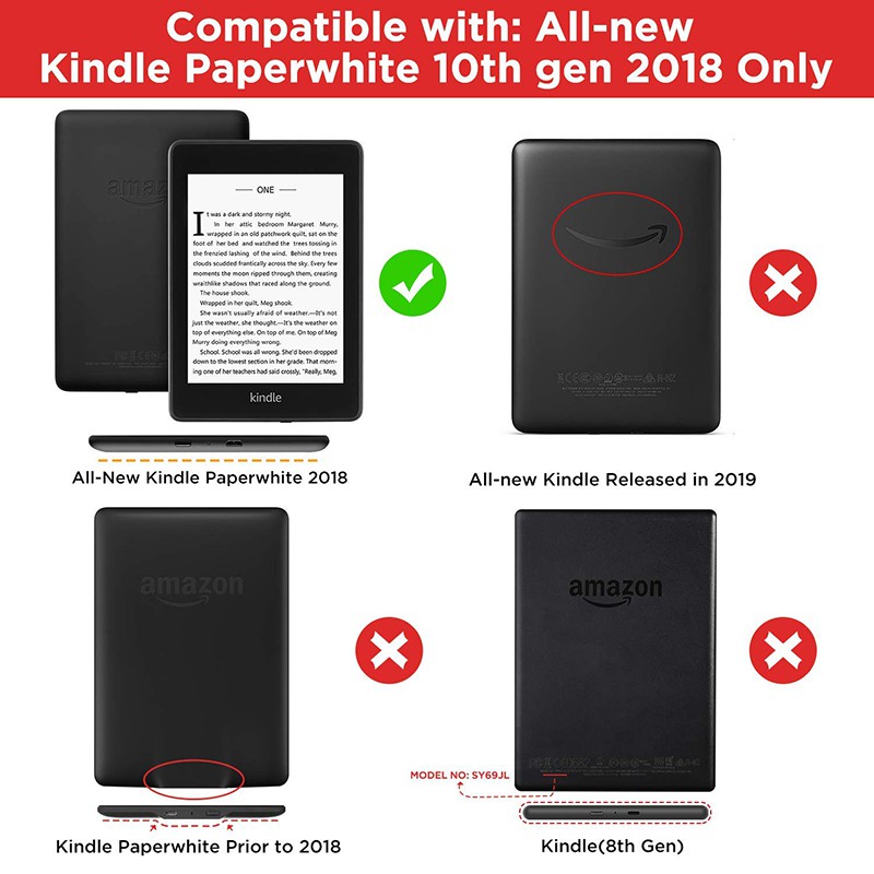 Ốp máy tính bảng da Pu EVERTONER thích hợp cho Amazon Kindle Paperwhite 4 (10th Gen-2018)