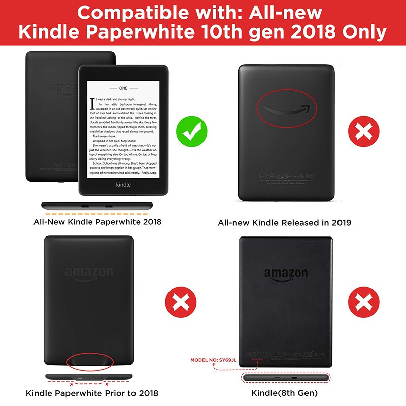 Ốp Bao Da Máy Tính Bảng Thông Minh Chế Độ Tắt / Mở Tự Động Cho Kindle Paperwhite 2018 Kindle Paperwhite 4 (10Th Gen-2018)