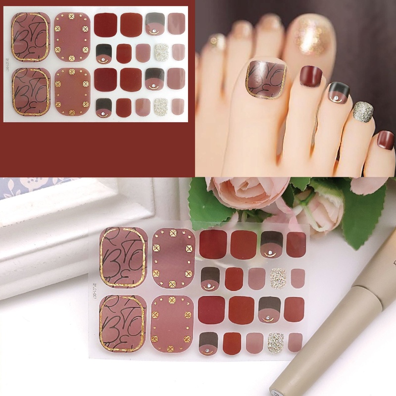 Miếng Dán Trang Trí Móng Chân Lấp Lánh Đầy Màu Sắc DIY Dành Cho Nữ