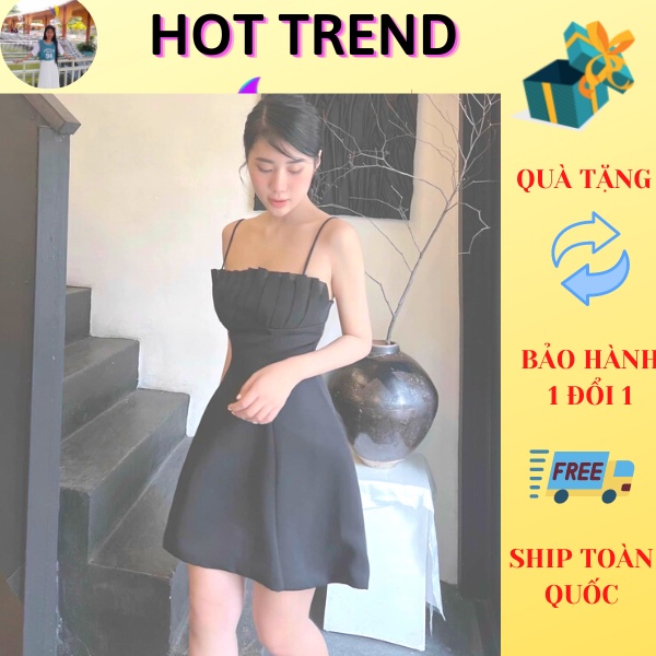 Đầm 2 Dây Xếp Ly Ngực Váy Công Chúa Nữ Tính, Đầm Công Chúa, Dự Tiệc, Thường Ngày, Ăn Cưới, Dã Ngoại JL32