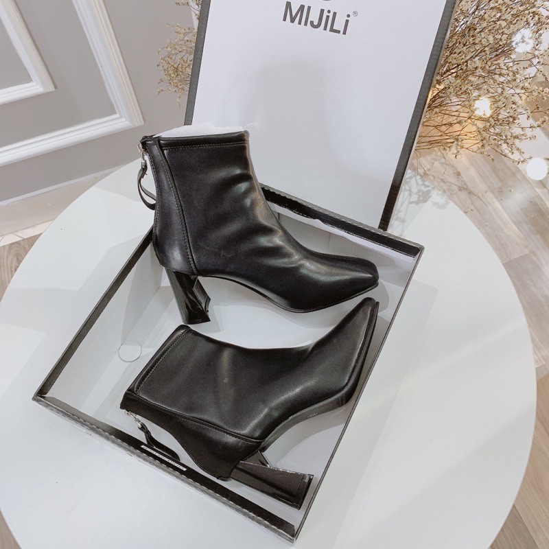 HÀNG FULL BOX CÓ SẴN Boots ngắn cổ da mềm gót 7cm