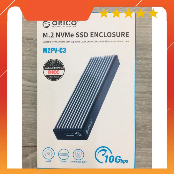 Box ổ cứng SSD M2 NVME M.2 SATA to USB Type-C làm ổ di động ORICO M2PV-C3 M2PF-C3