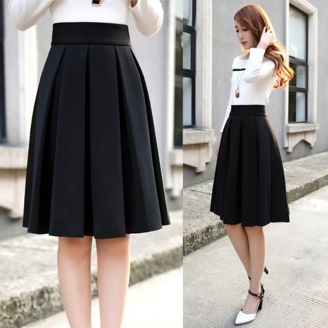 Chân váy xếp ly dáng dài