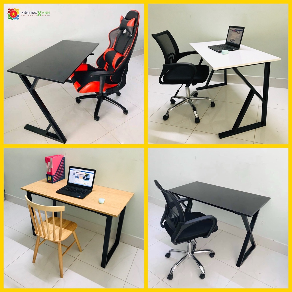Bàn Làm Việc Chữ U-K-X-Z, làm việc,học tập, chân sắt sơn tĩnh điện kích thước 60x120x75cm đầy đủ ốc vít lắp ráp cao cấp.