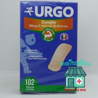 URGO Durable - Băng cá nhân vải độ dính cao hộp 102 miếng