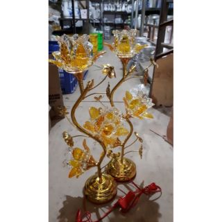 1 đôi đèn thờ thủy tinh 35cm
