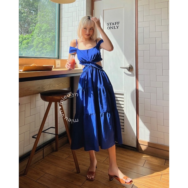 Váy nữ thiết kế maxi ba tầng 2 lớp bo khoét eo trẻ trung MIEU - JJL13