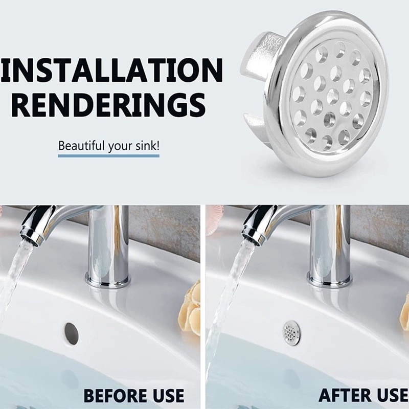 1 Nắp Đậy Bồn Rửa Chén Hình Tròn 4 Kiểu Bằng Chrome Thông Dụng