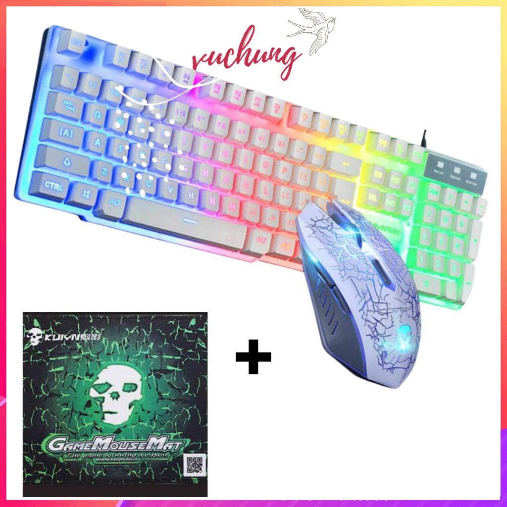 Bộ Bàn Phím Và Chuột Dạ Quang Kuiying T6, Keyboard Bàn Phím LED 7 màu, Chuyên Game Siêu Mượt, Chống Nước Hàng Hãng | BigBuy360 - bigbuy360.vn