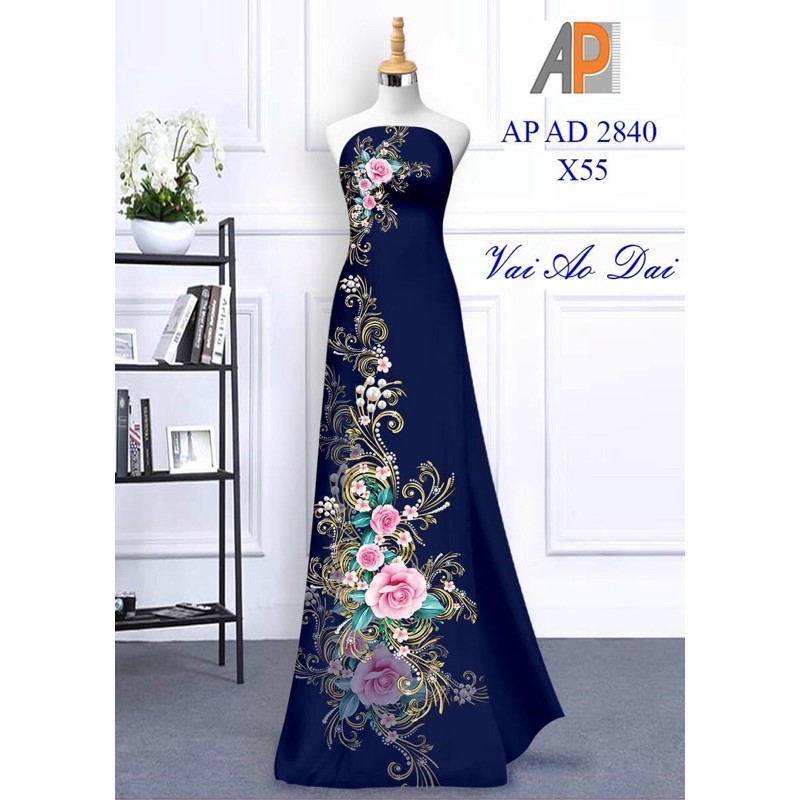 Vải áo dài hoa Hồng