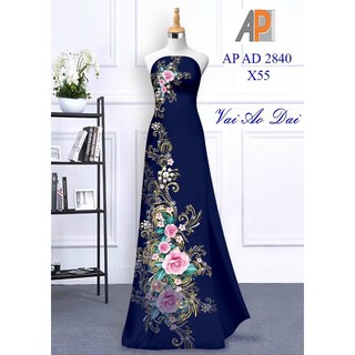 Vải áo dài hoa Hồng