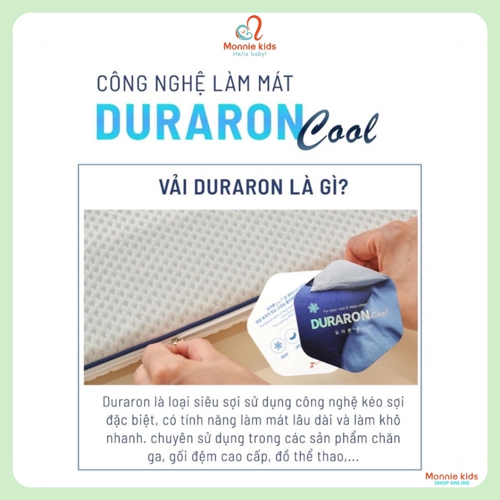Gối chống trào ngược cho bé Emong Duraron Cool, gối chống trào ngược siêu mát - Monnie Kids