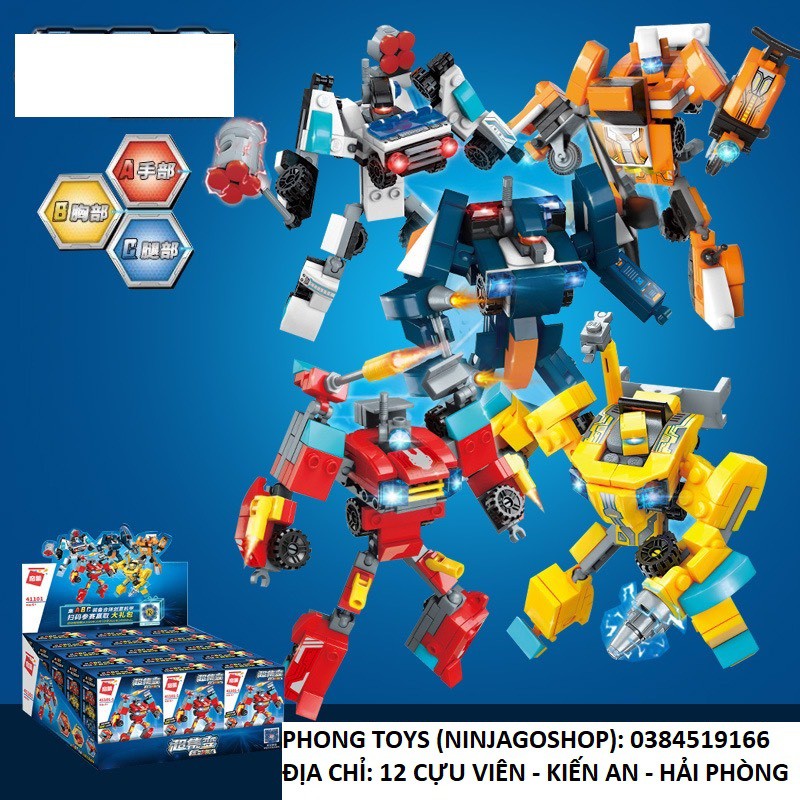 Lắp ráp xếp hình LEGO QMAN 41101 ENLIGHTEN 41101 : SIÊU NGƯỜI MÁY TOBOT BIẾN HÌNH 5 MẪU