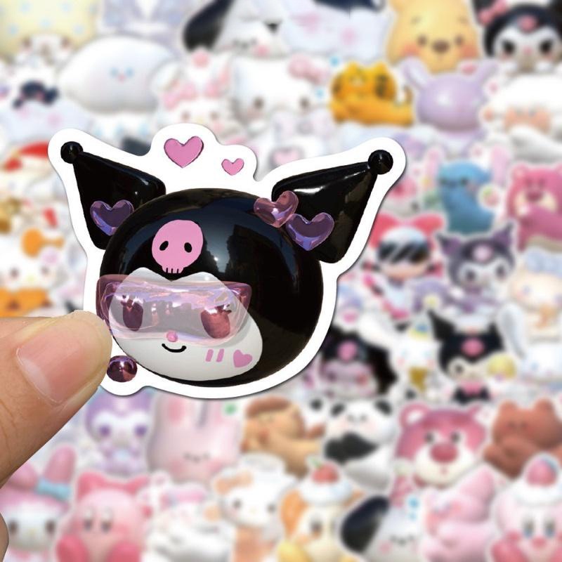 2022 Mới Bộ 50 Mô Hình Kuromi My Melody 3D Dễ Thương Chống Thấm Nước