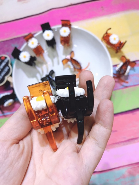 Kẹp càng cua 3 răng hình hoa cúc ( hình thật kèm clip )