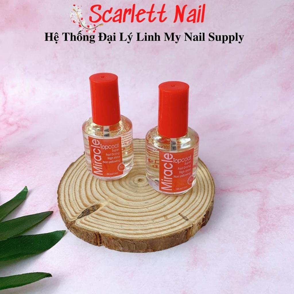 Nước Sơn Bóng Chất Mỹ Nhanh Khô Không Vàng Móng Không Cần Máy Hơ