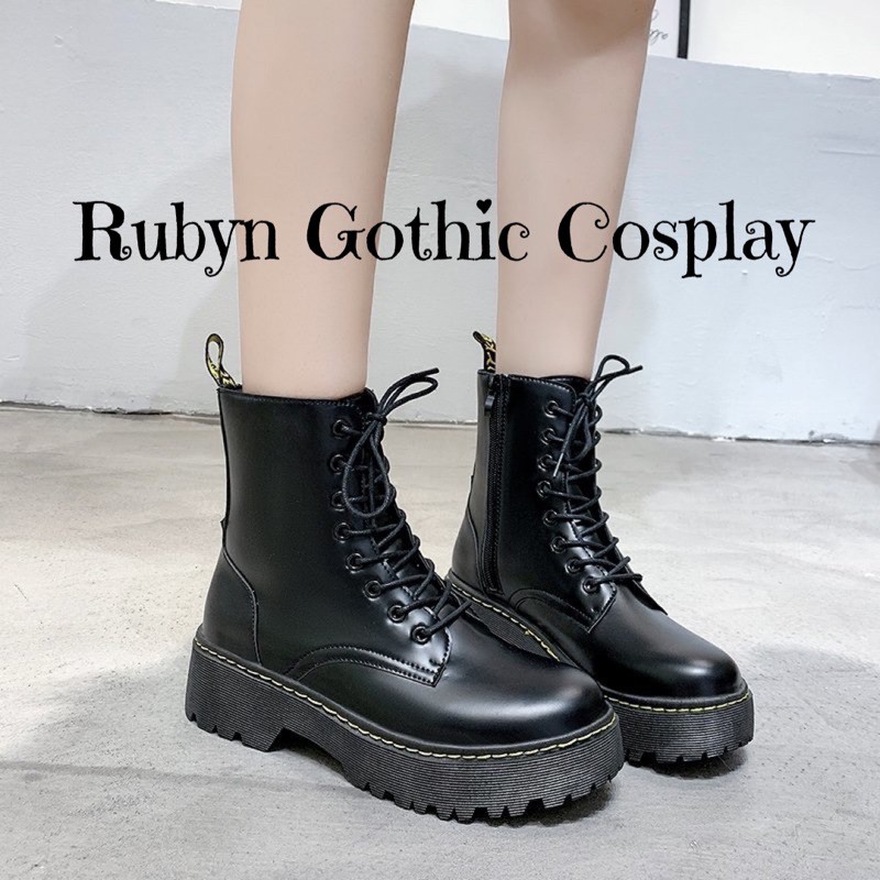 [NEW]  Giày Boots Chiến Binh Độn Đế Dr khoá kéo bảng nâng cấp ( Size 35 - 40 )