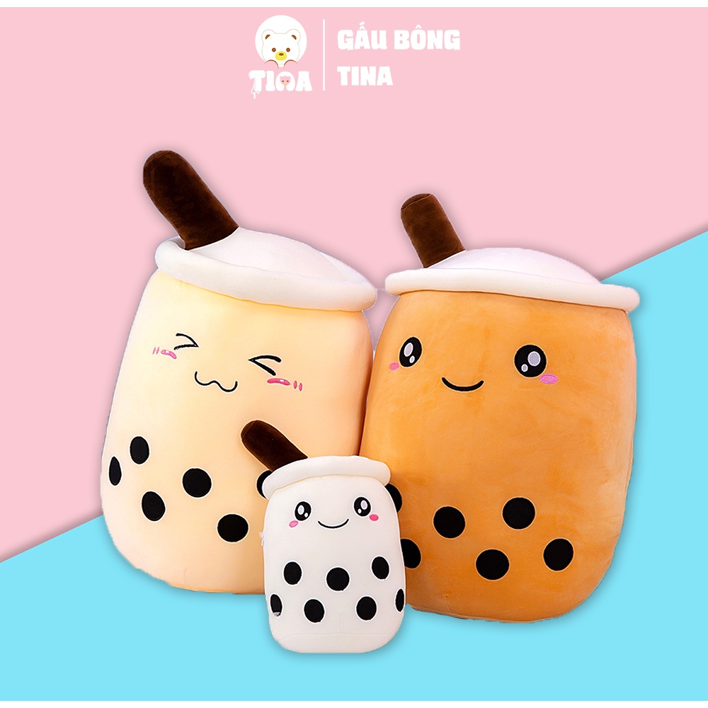 Gấu bông trà sữa TINA, gối ôm cute mini giá rẻ size 15cm 30cm 40cm quà tặng xinh xắn