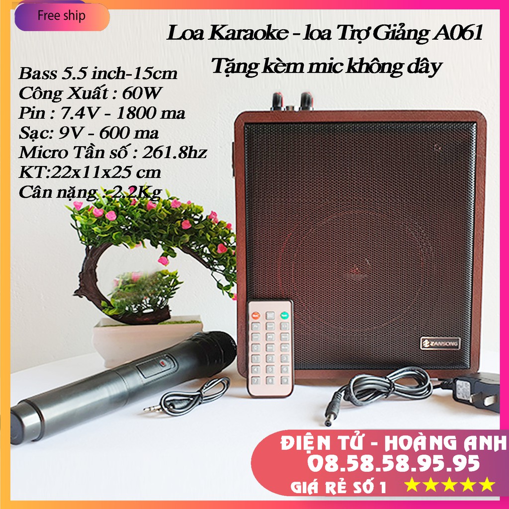 [Mã ELHACE giảm 4% đơn 300K] Loa Karaoke Loa trợ giảng Bluetooth Zansong A061-A062+S89 Mini (tặng micro không dây)