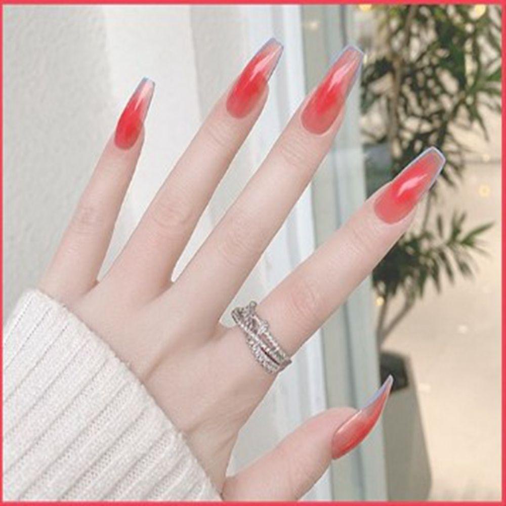 Hộp 24 Móng Tay Giả Che Phủ Toàn Diện Có Thể Tháo Rời