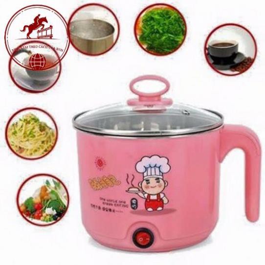 Nồi Lẩu, Ca Nấu Mì Siêu Tốc 18Cm Mini Đa Năng, Chiên, Hấp, Lẩu, Rán Siêu Tiện Dụng