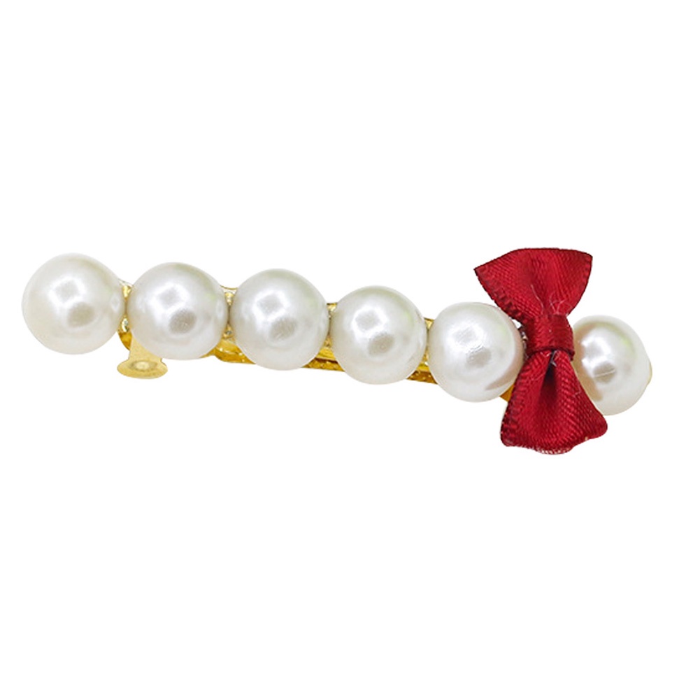 Kẹp tóc nơ đính ngọc trai xinh xắn cho nữ