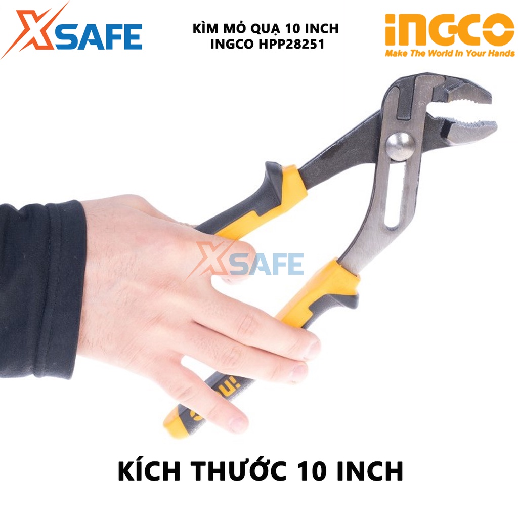 Kìm mỏ quạ INGCO HPP28251 Kềm tuốt dây điện dùng thép CRV cao cấp, kích thước dài 250mm - Chính hãng
