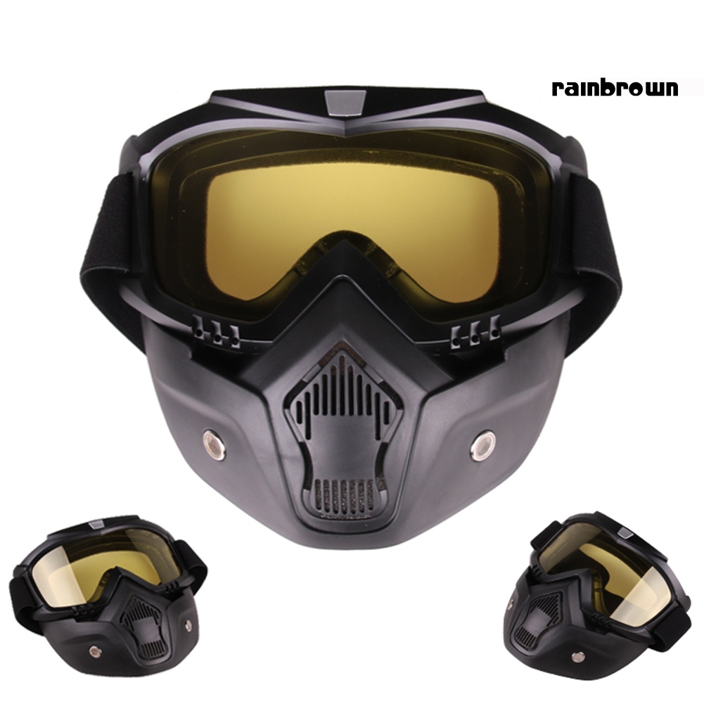 Mặt nạ kính bảo hộ chống tia uv chắn gió có thể tháo rời gắn mũ bảo hiểm cho người đi xe máy