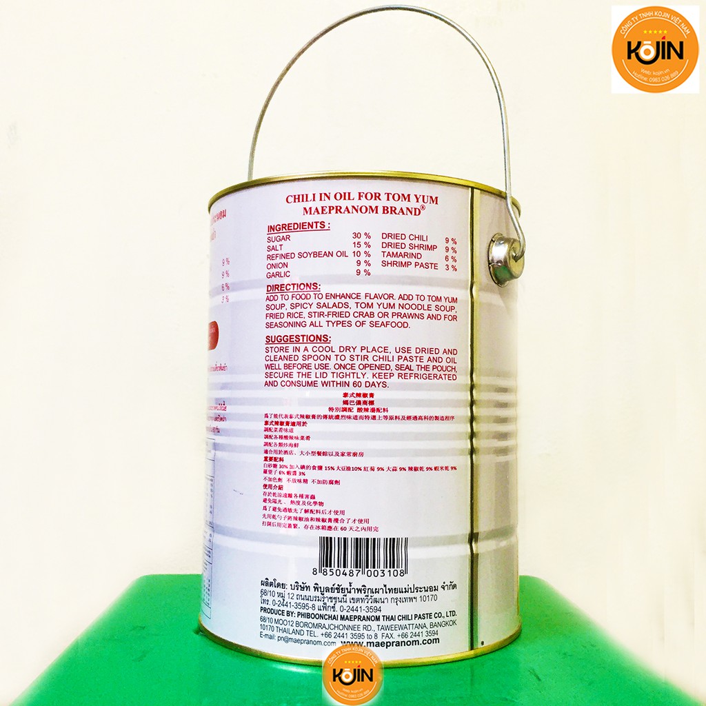 Dầu Sa Tế Cho Lẩu Thái - Chilli In Oil For Tom Yum Hộp Thiếc 3kg