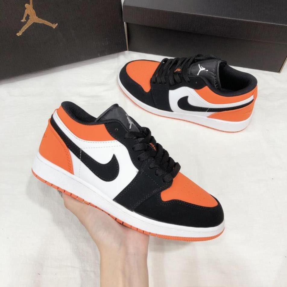 Giày thể thao Jordan cao cô cam đen, giày sneaker JD1 high đen cam, Giày thể thao JD1 Orange/Black  nam nữ