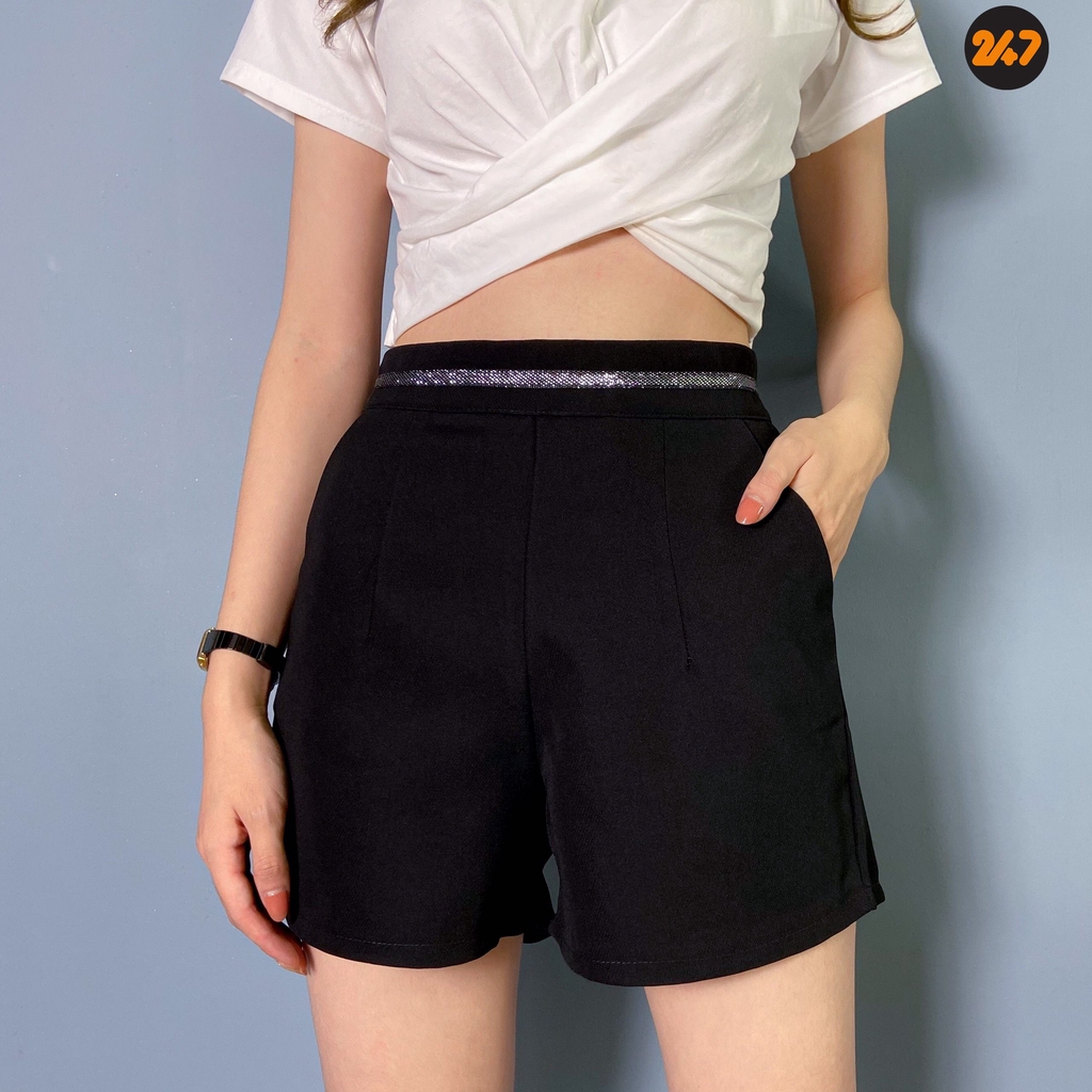 Quần sooc vải cap cao viền kim sa ( ảnh thật ở cuối ) | BigBuy360 - bigbuy360.vn