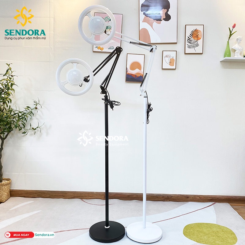 Đèn phun xăm, spa, nail, đèn Led soi da trục khuỷu xoay 360 độ 3 màu ánh sáng di động