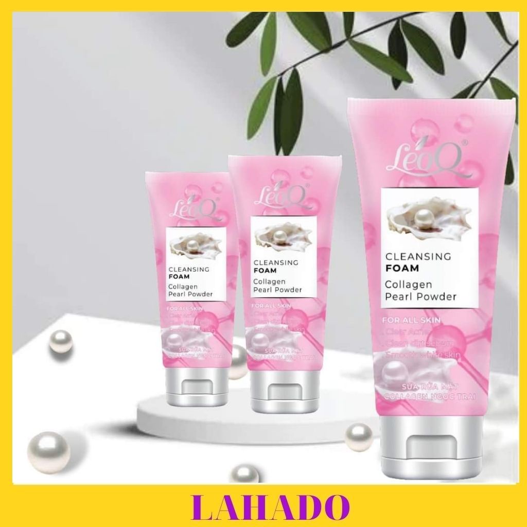 Sữa rửa mặt LeoQ collagen Pearl 150ml giúp làm trắng da giảm mụn sạch nhờn