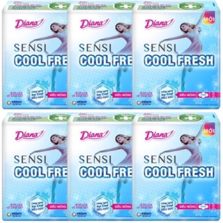 combo 6 gói Diana Sensi Cool Fresh Có Cánh - Gói 8 Miếng, Siêu Mỏng, Mát Lạnh