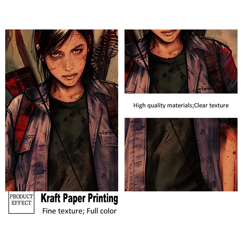 The last of us Poster Giấy kraft Treo Tường Trang Trí Phòng Khách Quán Cà Phê Phong Cách retro