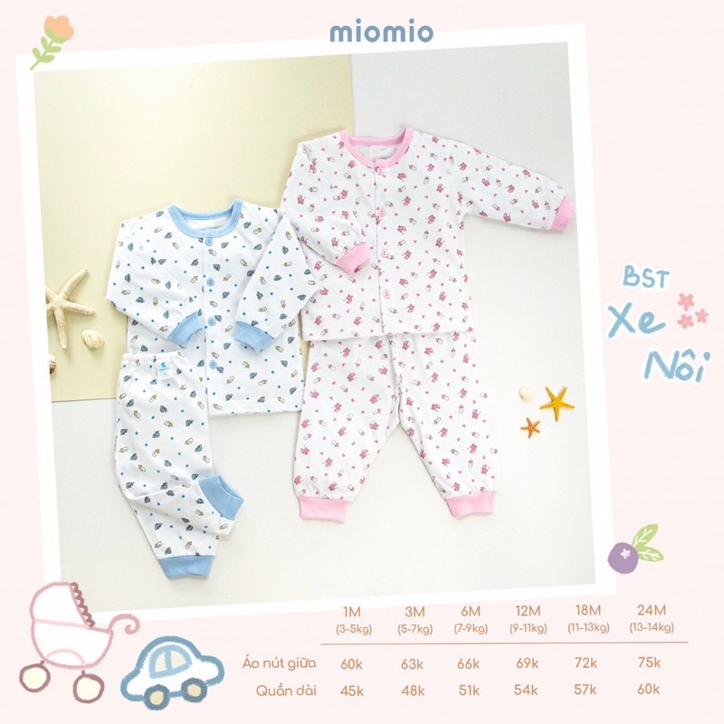 [MioMio] Bộ tay dài miomio vải cotton mềm thoáng mát