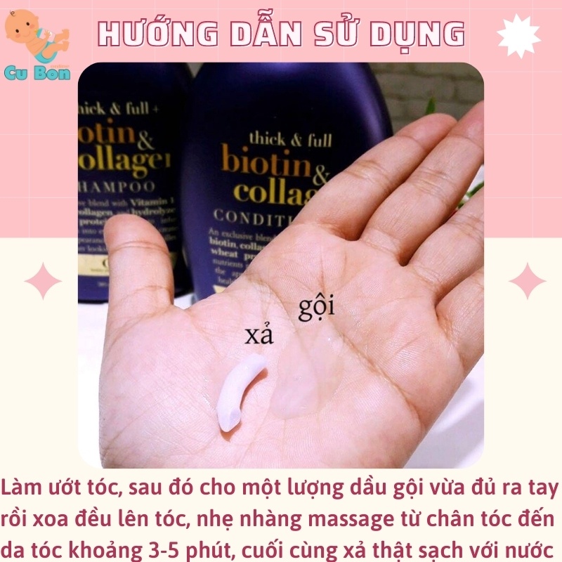 Cặp Dầu Gội Đầu Biotin 385ml Ngăn Ngừa Rụng Tóc Dưỡng Tóc Chống Khô An Toàn Cho Cả Mẹ Bầu Sau Sinh Chuẩn UK