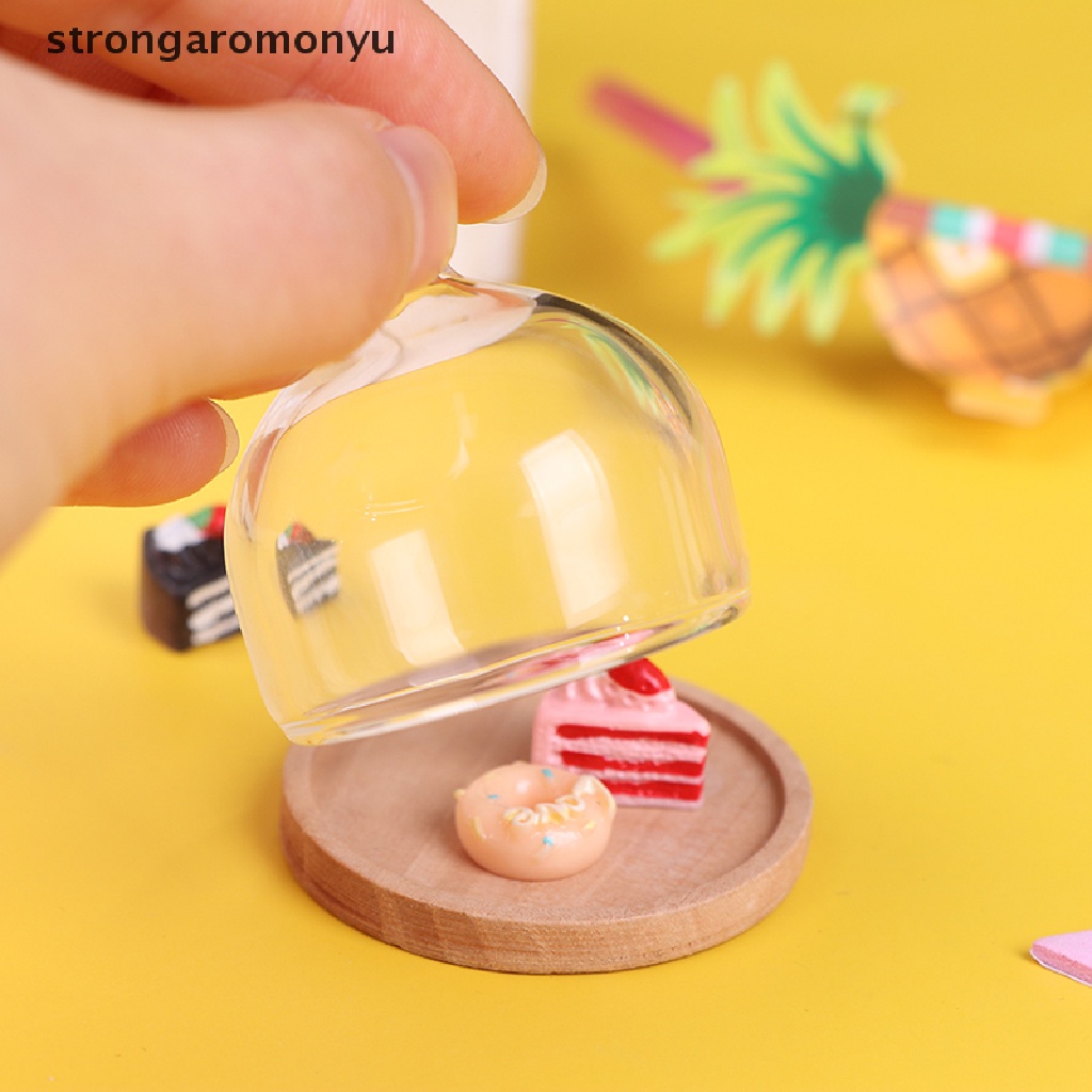 【YU】 1:12 Dollhouse Miniature Candy Jar Glass Dessert Fruit Tray Doll House Decor Toy .