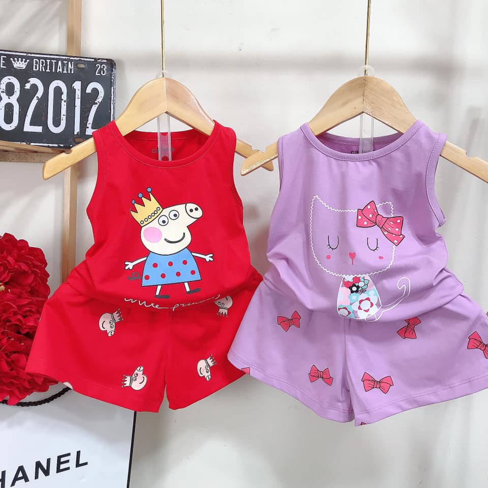 Bộ ba lỗ quần giả váy xinh yêu hết nấc cho bé gái - B3lgv