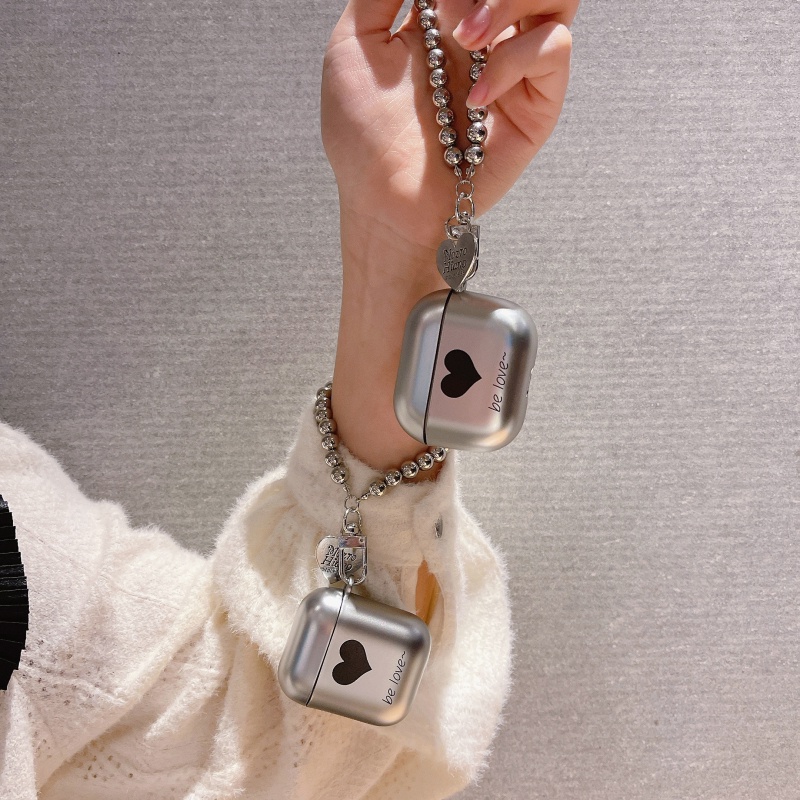 Vỏ Bảo Vệ Hộp Sạc Tai Nghe AirPods Pro 3 2 1 Mạ Điện Cứng Kèm Dây Đeo Tiện Dụng