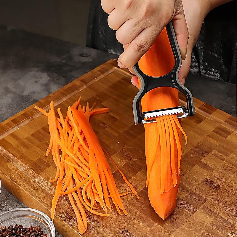 Dao bào gọt vỏ trái cây đa năng làm từ thép không gỉ có 3 màu. Với đầu xoay 360 độ 3 trong 1 tiện lợi