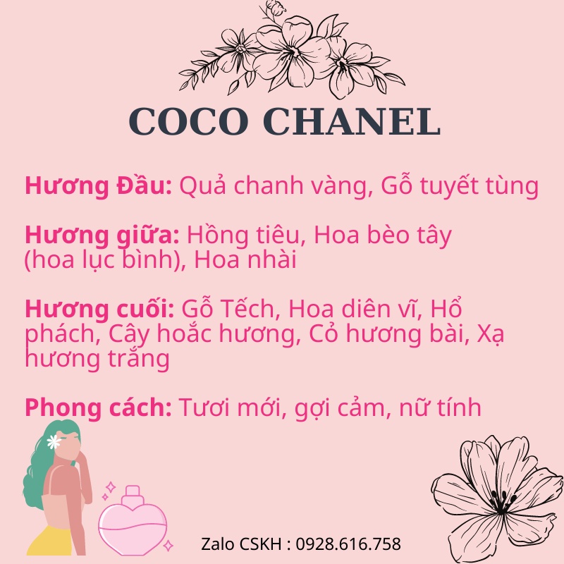 Nước Hoa Nữ, Nước Hoa Coco 100ml Hương Thơm Ngọt Ngào, Quyến Rũ - Dầu Thơm Nữ Thơm Lâu | BigBuy360 - bigbuy360.vn