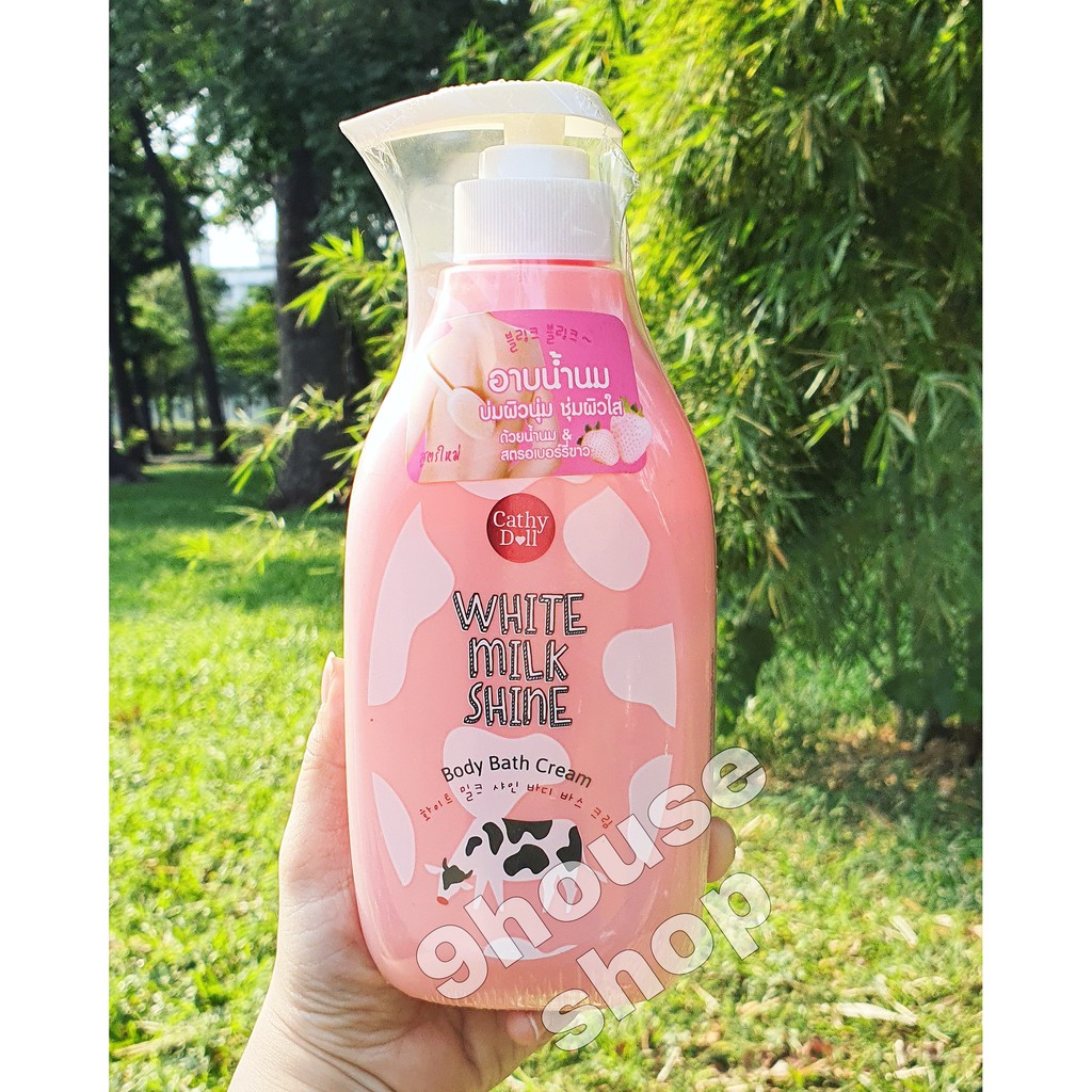 01 Chai Sữa Tắm Bò HỒNG Cathy Doll White Milk Shine Thái Lan 450ml