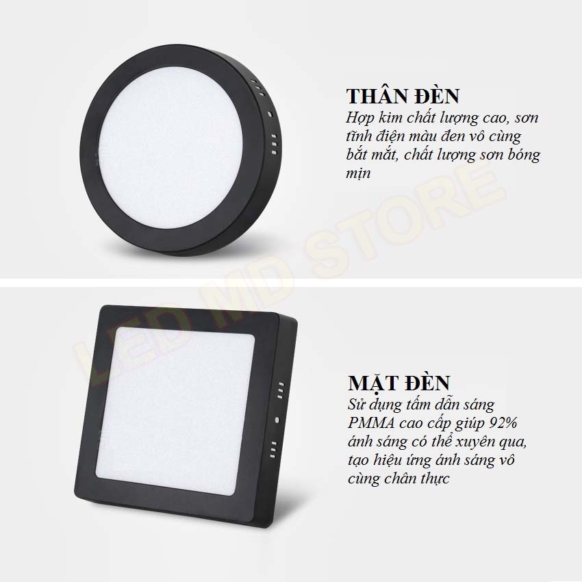 Đèn led ốp nổi viền đen 6W- AEO MART