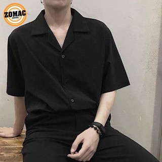 [ MUA 2 GIẢM 30% ]ÁO SƠ MI TRƠN CỔ VEST TAY NGĂN FORM UNISEX - Chất sơ mi lụa mềm mịn mát (có video review sản phẩm)