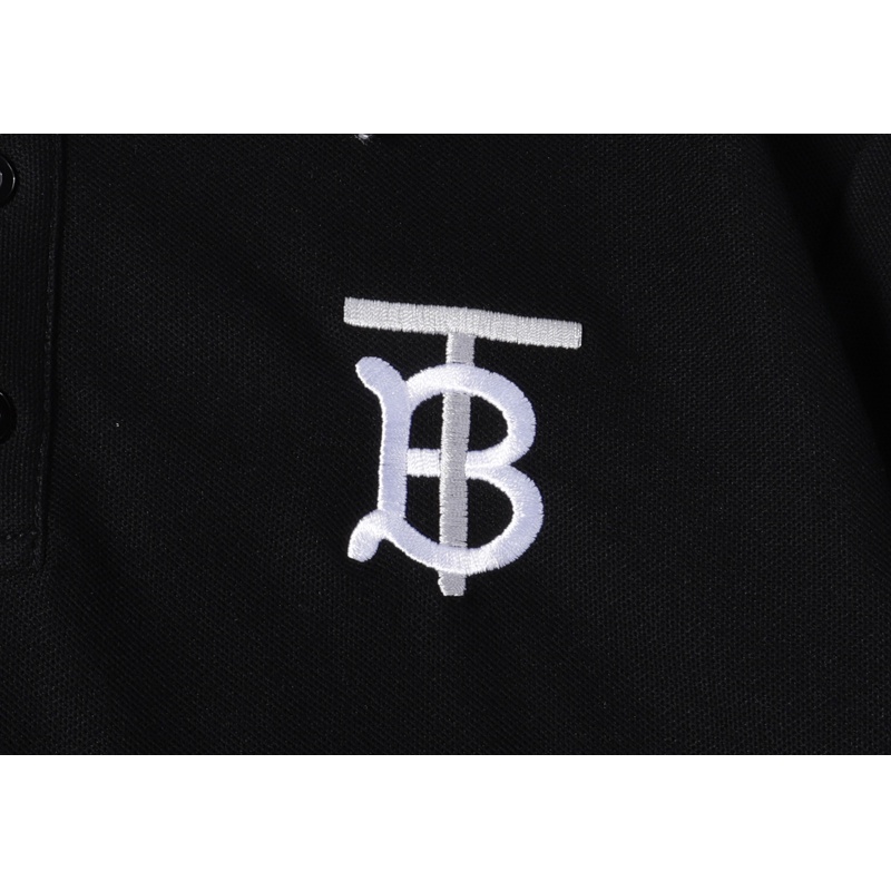 Áo polo tay ngắn thêu chữ phong cách BURBERRY TB tùy chọn màu sắc