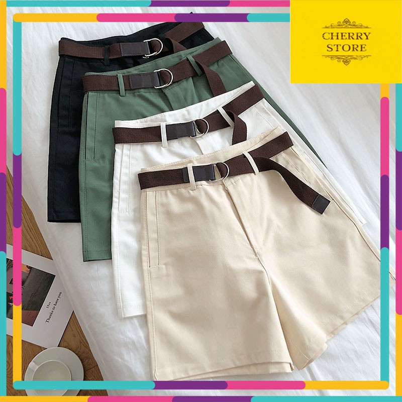 [ Mua 1 tặng 1 ] Quần Đùi Kaki Nữ mặc tết 2020 Cá Tính 4 Màu - Tặng 1 xấp bao lì xì | BigBuy360 - bigbuy360.vn