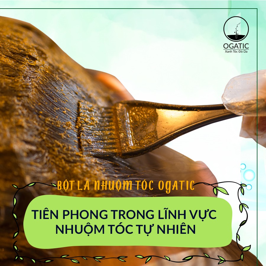 BỘT LÁ NHUỘM TÓC OGATIC 50G MẦU NÂU- HÀNG CHÍNH HÃNG