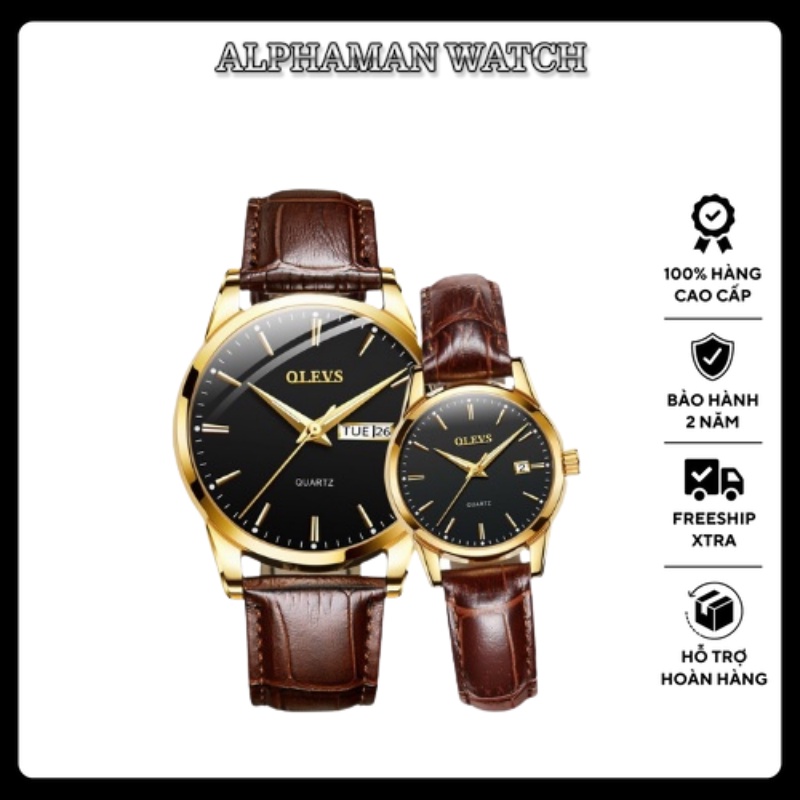 Đồng Hồ Nam Nữ Đồng Đồ Cặp Đôi Đẹp Fullbox O.L.E.V.S A07 - Alphaman Watch