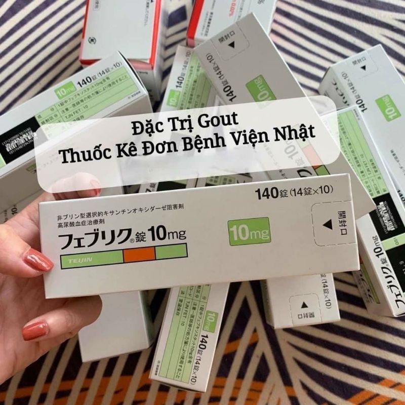 "Date 2024" Viên uống hỗ trợ giảm đau nhức gút, gout Feburic tablet 10mg nhật bản